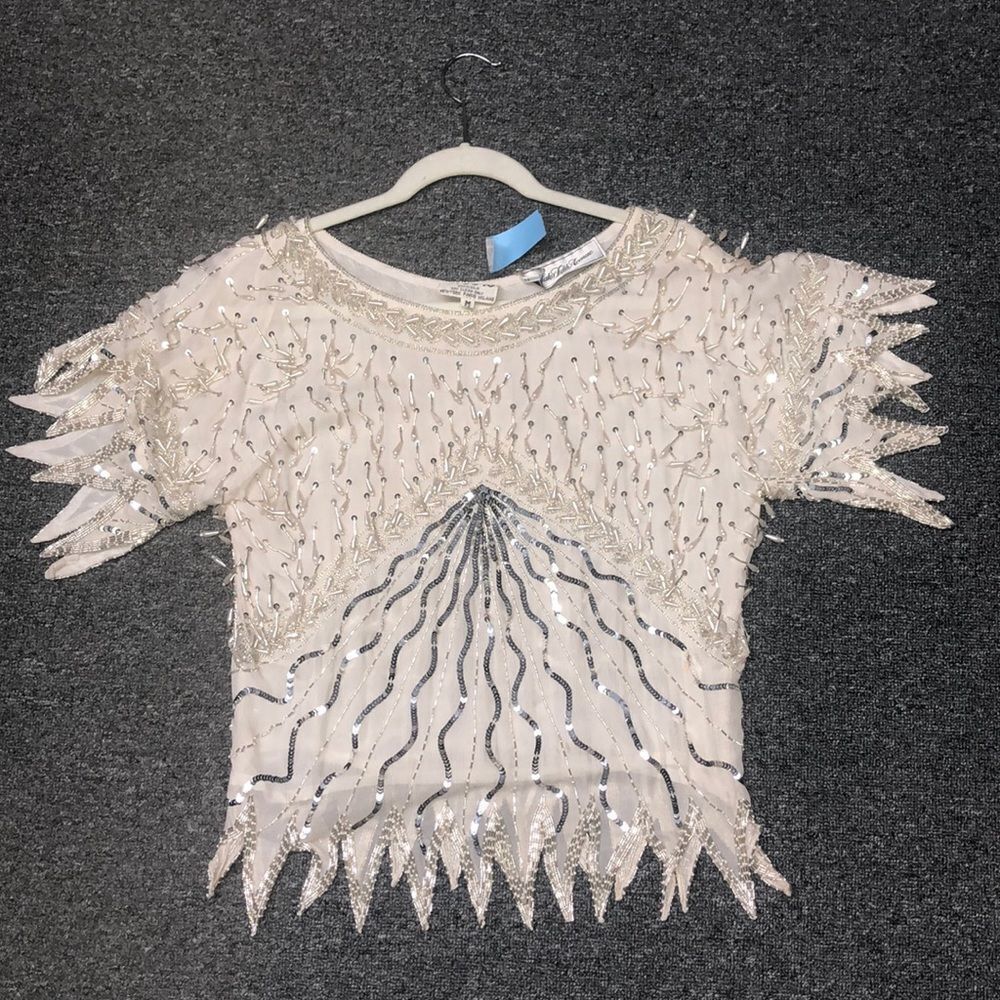 Swee Lo beaded and pearl top